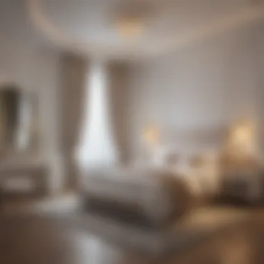 Elegant Small Bedroom Design with Light Colors A stylishly designed small bedroom with light colors that create an illusion of space