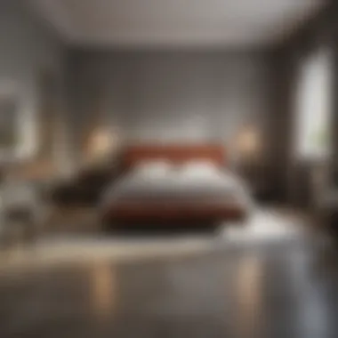 Maximized Floor Space in Compact Bedroom Innovative furniture arrangement that maximizes floor space in a compact bedroom