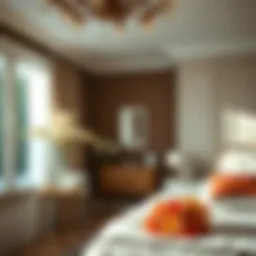 A serene bedroom with fresh flowers