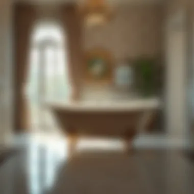 Clawfoot Bathtub Elegance Luxurious clawfoot bathtub surrounded by elegant decor