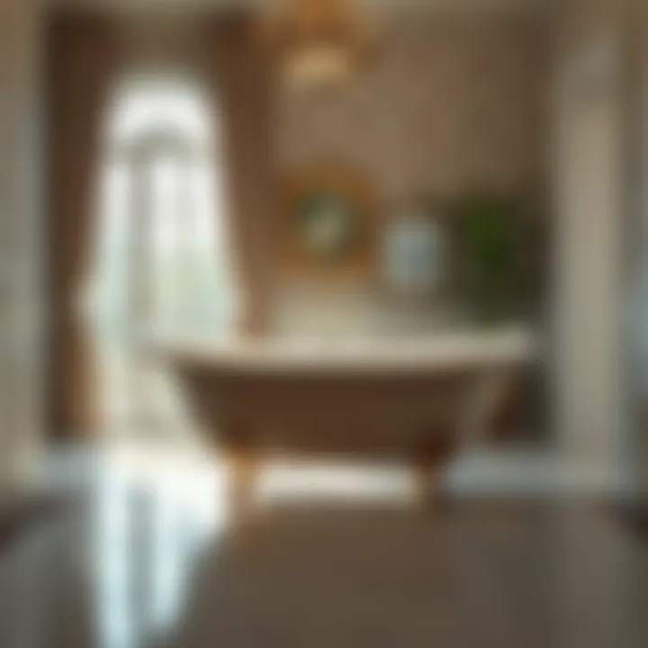Clawfoot Bathtub Elegance Luxurious clawfoot bathtub surrounded by elegant decor