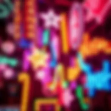 A vibrant array of neon lights showcasing different designs and colors