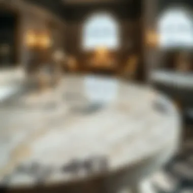 Close-up of intricate marble patterns highlighting unique features