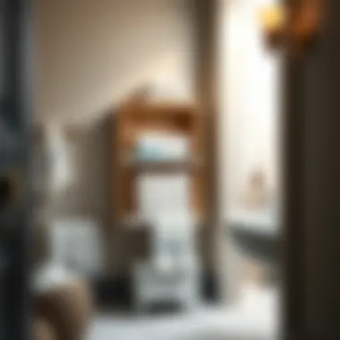 Organized Guest Towel Storage in a Stylish Bathroom Organized guest towel storage in a stylish bathroom