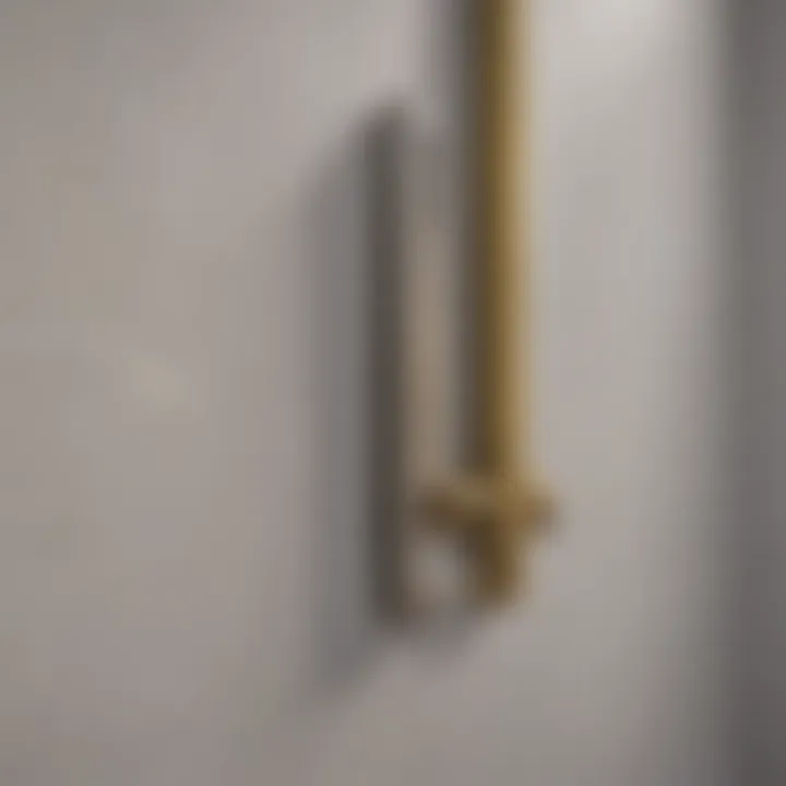 Various types of safety bars displayed in a home improvement setting