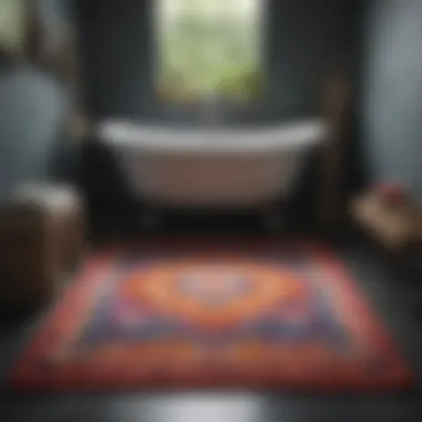 Colorful bath rug showcasing a unique pattern