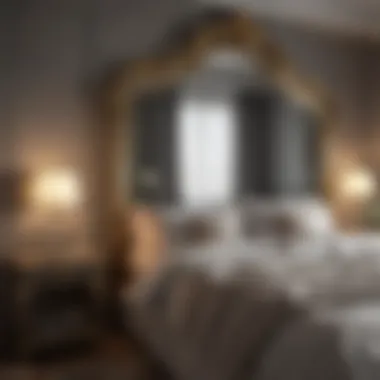 Elegant Bedroom Aesthetic with Decorative Mirror Elegant bedroom with a large decorative mirror
