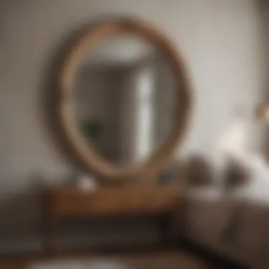 Creating Focus: Oval Mirrors in Cozy Bedrooms A cozy bedroom featuring an oval mirror as a focal point