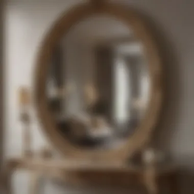 Reflecting Elegance: The Impact of Oval Mirrors Elegant oval mirror reflecting a stylish bedroom interior