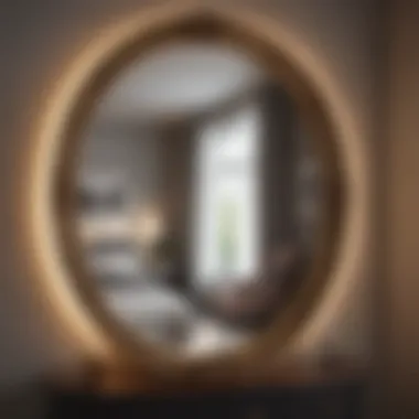 Spatial Dynamics: The Strategic Placement of Mirrors Strategic placement of an oval mirror enhancing spatial perception