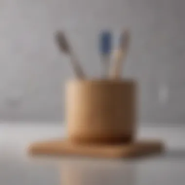 Natural wooden toothbrush holder with a minimalist design