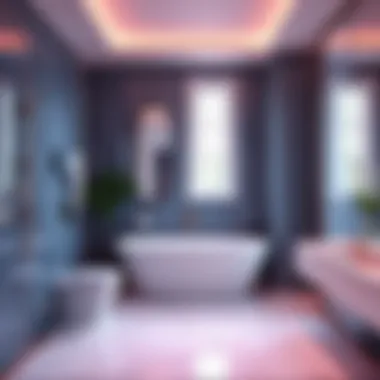 Modern Bathroom Aesthetics Modern bathroom with sleek fixtures and vibrant colors