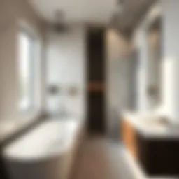 Modern bathroom design showcasing sleek fixtures and elegant finishes