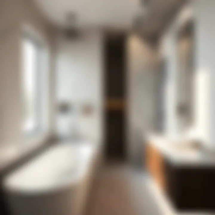 Modern bathroom design showcasing sleek fixtures and elegant finishes