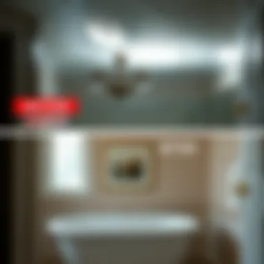 Before and after images of a repaired ceiling from a tub leak