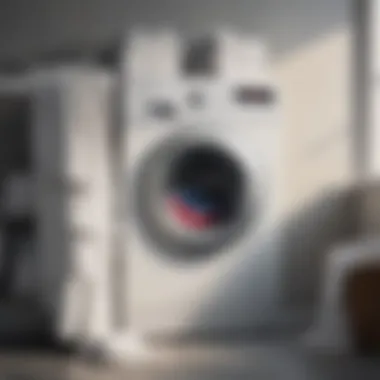 Washing Machine Loaded with Towels Washing machine with towels inside