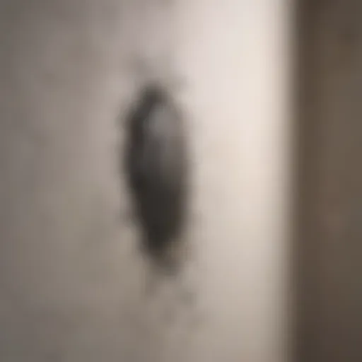 Close-up of black mold growth on bathroom wall