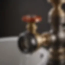 Detailed view of a shut off valve