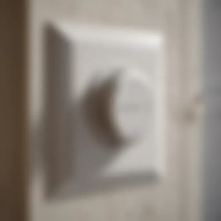 Illustration of a timer light switch installed in a bathroom