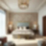 Elegant pattern created with wall stencils in a serene bedroom setting