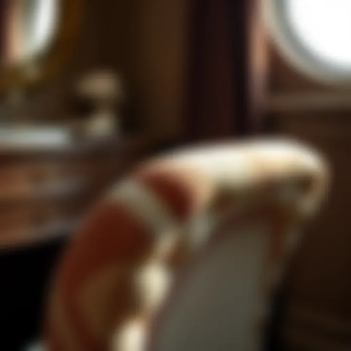 Close-up of materials used in a vanity chair