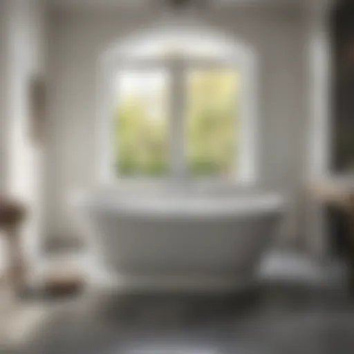 Elegant freestanding Victoria and Albert bathtub in a modern bathroom setting