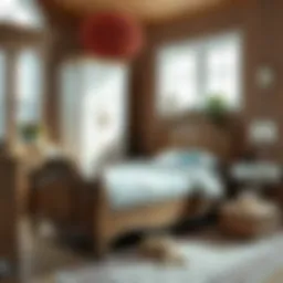 Charming vintage wooden bed designed for children